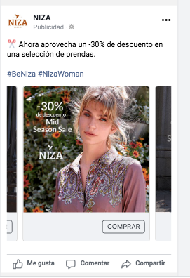 Campañas de publicidad en Facebook e Instagram para Niza Moda
