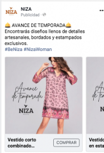 Campañas de publicidad en Facebook e Instagram para Niza Moda